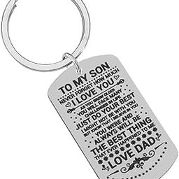 Valentine Gift To My Son I Love You Silver Stainless Steel Keychain For Couple Holder - Bikes/Car/Double Key Ring/Office Home LCSKey202405-image-82