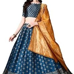 Women's Jacquard Lehenga Choli With Dupatta (AK36)-image-1