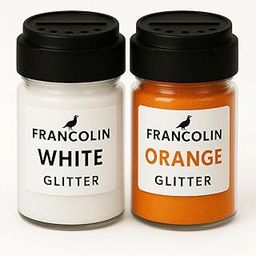 Francolin Glitter | White & Orange | Resin Art | Glitter – Shimmer for Epoxy, Tumblers, Slime & Nail Art – Cosmetic Grade – 75g*2-image-43