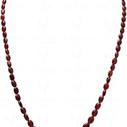 Hessonite Gemstone Oval Shaped Bead Strand-image-78