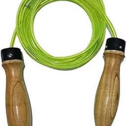 Happiory -Premium Skipping Rope with Wooden Handles, PVC Cable, Steel Spring, Tangle-Free Design for Cardio, Home Workout, Fitness Training-picture-19
