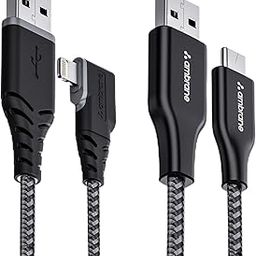 Ambrane Pack Of 2 Usb To Lightning Cable & Usb To Type C Cable For Iphone,Smartphones,Laptops,Ipad,Macbook,Imac,Airpods & Other Devices,480Mbps Data Sync,Quick Charge 3.0 (Rct-15 & Abll-125)-Black-20