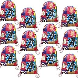 Cartoon Printed Non Woven Cute Drawsting Backpack Bag Haversack Bags for Kids Birthday Return Gifts Party Favour Gift Set for Kids Storage Gift Filler Bags (Avenger Drawstring Bag, 12)-image-12
