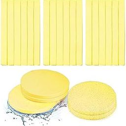 Cosluxe Facial Sponge Compressed Face Cleansing, Facial Sponge Compressed Makeup Remover Cleaning Puff Pads,Makeup Removal puff Pads Exfoliating Wash Round Face yellow PACK OF 24-picture-19