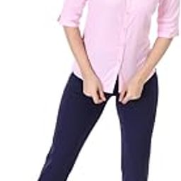 Formal Shirt for Women & Girls | Premium Cotton 3/4 Sleeve with V Shape Collar | Regular Fit Ideal for Office, College & Casual Wear-image-26