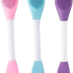 NFI essentials Set of 3 Silicon Double Head Face Mask Aplicator Brush for Womens & Girls for Facial, Pore Cleaner-image-69