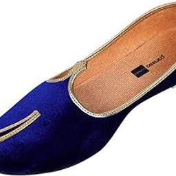 Men's Traditional Velvet Wedding and Sherwani Jutti, Mojari (Blue)-image-37