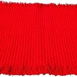 CRM TRADERS Woolen Puja Aasan Mat for Prayers - Handmade Decorative Pooja Mat 21 x 22 inch (Red)-31