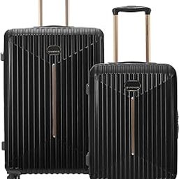 The Midnight Voyager Set of 2 Luggage, Check in Medium 67.5 cm, Check in Large 76 cm, Hard Sided Polycarbonate Trolley Bag, Dual Anti- Theft Zippers, TSA Lock (Ebony Black)-image-16