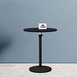 MTANK Height Adjustable End Table – Modern Round Side Table with Metal Base for Sofa & Bed| Multipurpose Round Coffee Table| Black End Table for Living Room, Sofa, Balcony, Office & Small Spaces|-image-82