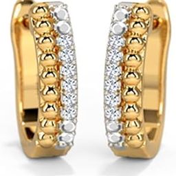 18 KT Yellow Gold Amara Fine Diamond Hoop Earrings For Women-image-38