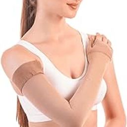 Lymphedema Arm Sleeve (Single) - Compression Stocking Recommended by Doctors, For Post-Mastecomy & Lymphoedema of Hand and Arm, Extra-Firm Graduated Compression (For Women & Men)-23