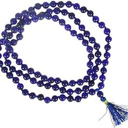 100% Natural Blue Hakik Mala Blue Agate Stone Chain Neela Hakik Mala 108+1 Beads for Japa for Men and Women-image-6