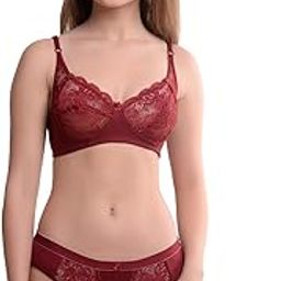 Non-Padded Full Coverage Bra and Hipster Panty Lingerie Set, Pack of 1-picture-2