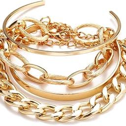 Latest Stylish Multilayer Gold Plated Bangle Bracelet for Women and Girls-image-90