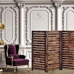 AS Wooden Handicraft 4 Feet Wooden Partition for Living Rooms Partition Wall Divider, Screen Separator for Living Room Divider/Bedroom/Office/Restaurant/Kitchen Patti Design (Brown) (3 Panel)-image-25