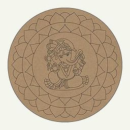 Aakar Creation’s GANESHA MANDALA (10 Inch/3mm Thick) Pre-Marked MDF base for - Art & Craft | DIY Projects | Lippan Art | Mirror work | Acrylic/Poster color Painting | Wood stains or Alcohol Inks | Rasin Art-image-52
