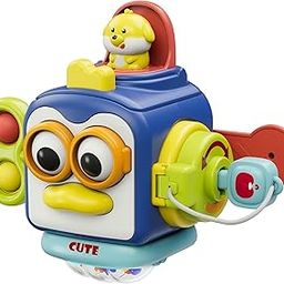 Kidology 6-In-1 Sensory Montessori Penguin Activity Busy Board Cube For Toddlers-Early Learning & Fine Motor Skills Development,Educational Travel Toy,Perfect For Preschool,Birthday Gifts,Multicolor-19
