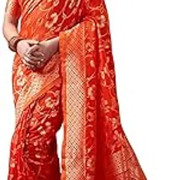 sugathari Women's Banarasi Saree Pure Kanjivaram Silk Saree Soft new ladies 2023 Design Wear Pattu Sarees Latest Party Sari collections With Blouse Piece for Wedding sadi (SAN PARI-187 NAVY BLUE)-picture-12
