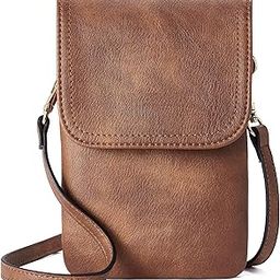 Leather Small Crossbody Bags for Women, Mini Phone Handbags Coin Purse for Travel Shopping, Vintage Design Lightweight Cell Phone Wallet Adjustable Strap Card Slot (Brown), Brown, retro-image-37
