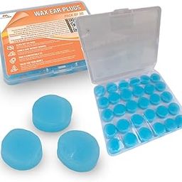 Ear Plug - Reusable Silicone Wax Ear Plugs for Sleeping, Swimming - Pack of 30, Blue - 32db Noise Cancelling Earplugs With Portable Plastic Case - Hearing Protection for Travel, Concert - by Mobi Lock-45