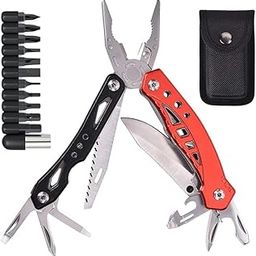 NIRDAMB 12 in 1 Multi Tool Kit Pliers Pocket Multitools Pocket Pliers Screwdriver Utility Multi-Tool Travel Accessories Wire Stripper Folding Combination Lock Camping Multi Pliers-2