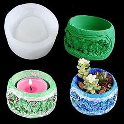 BRIGHTAIL INFRA Tealight Candle Holder Resin Molds Planter Molds for Resin Art Gypsum Jesmonite Teracotta Silicone,Round Sphere Ball Shaped Tea Light Candle Holder Silicone Molds for Resin (BI-19)-image-98