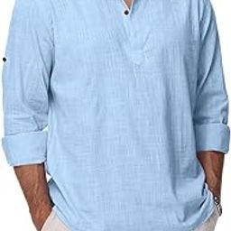 Men's Cotton Blend Mandarin Collar Self Design Full Sleeve Casual Short Kurta-picture-48