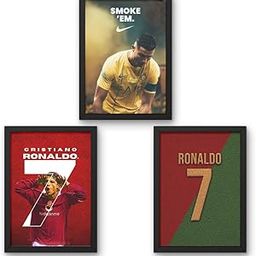 Rockery Frames Cristiano Ronaldo Combo Framed Poster Set - Iconic Football Moments | Wall Art for CR7 Fans |Gift for Soccer Enthusiasts | Ready-to-Hang – Set of 3-image-62