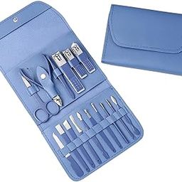 SARTH TREASURE Manicure Set, Nail Clippers, Pedicure Kit, 16 In 1 Professional Grooming Kit Stainless Steel, Nail Toenail Scissors Tools with Luxurious Leather Travel Case For Men Women Blue Upgraded Version-image-15