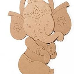 Little Birdie Pre Marked MDF Boards Dancing Ganesha with Hanging Sawtooth Hook Approx 12 X 8inch | Wooden Cutout for Craft| MDF Laser Cut Wood Base for Art & Craft, Home Decor, Wall Hanging-image-10
