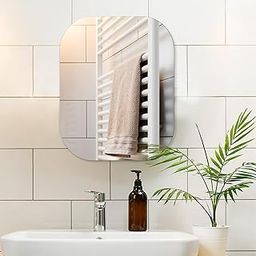 Rousrie Frameless Mirror for Bathroom Wall Decorative Mirror for Washbasin, Livingroom, Home Decor, Bedroom, Wall Mount (35 by 28.5 cm)-picture-30
