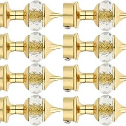 Natural 40mm Crystal Diamond Aluminium Curtain Bracket Only Curtain Finials to Attache in Any Size of Rod. (4 Pair, Gold)-image-77