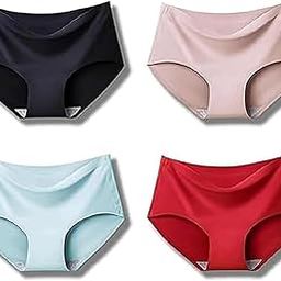 Women's Seamless Hipster Ice Silk Panty, Pack of 4 Multicolor (Sizes S to 3XL)-image-60
