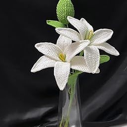 FLORABLISS Handmade Crochet Lily Flower - Delicate and Beautiful Decoration (2)-14