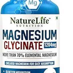 NatureLife Nutrition High Absorption Magnesium Glycinate 1204mg Supplement � 120 Veg Tablets-image-41