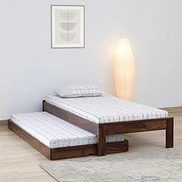 Hepes Trundle Single Sheesham Wood Bed for Bedroom | Solid Wood | Without Storage | Single Size | Bedroom Furniture | 2 Years Warranty-image-57