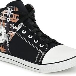 Casual Canvas Boots Fashionable,Casual wear lace-up Boots for Women and Girls (Black, Numeric_3)-image-1