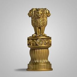 SILAII Ashoka Pillar Sculpture - 5 Inch, Gold Finish - Handmade Indian Heritage Art-image-12
