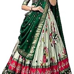 Women's Trending Designeer Tussar Silk Lehenga Choli Set Print with Foil Work With Unstitched Blouse Patola Print Adorned with Foil Work For Navrati-picture-39