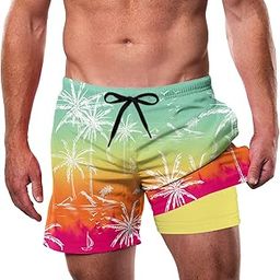 Mens Swim Trunks 5.5" Compression Liner Swim Shorts Boxer Brief Lined Quick Dry Bathing Suit Swimwear-picture-43