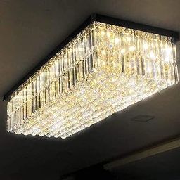 CRYSTA WORLD Luxury Crystal Chandelier for Living Room | Modern LED Ceiling Light Fixture | Elegant Hanging Pendant for Home Décor | Durable & Energy Efficient-image-48