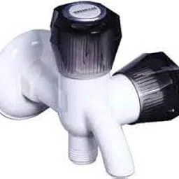 WATERTEC Polyvinyl Chloride 2 Way Gloss Bib Water Tap for Bathroom Kitchen Home Wall Mounted Washing Machine Tap (White)-picture-7