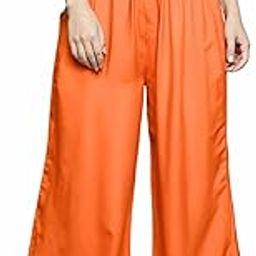 Women's Solid Rayon Palazzo Pants with Pocket – Flared Ethnic Bottomwear for Office, Daily 9 Color Options-picture-23