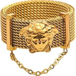 Medusa 18K Gold Stainless Steel Mesh Chain Band Ring for Women-image-14