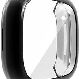 NOTYEX Soft Screen Protector Case Compatible with Fitbit Sense/Versa 3, TPU Protective Screen Cover Saver Bumper Accessories for Fitbit Versa 3 / Sense Smartwatch for Men Women (Black, Thin)-image-29