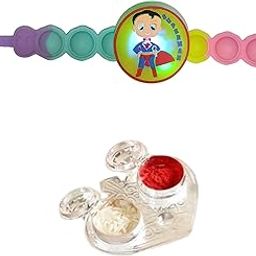 Kids Light-Up Superhero Rakhi with Roli Chawal for Brother, Raksha Bandhan Gift Set-image-65