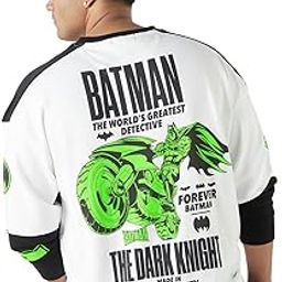 bewakoof Heavy Duty 1.0 Heavy Duty 1.0 Batman Men's Graphic Print Oversized Fit Full Sleeve Round Neck Poly Cotton Plus Size Sweatshirt-picture-2