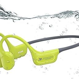Swimming Headphones IP68 Waterproof, Open Ear Bone Conduction Headphones with 32GB Dual Mode MP3 &Bluetooth 5.4, Secure Comfort Underwater Wireless Earbuds for Jogging Cycling Fitness-SurfAudio(Green-image-52