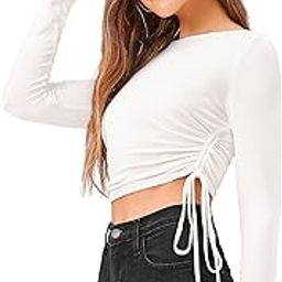 Women's Polyester Stylish Full Sleeve Crop Top-image-5